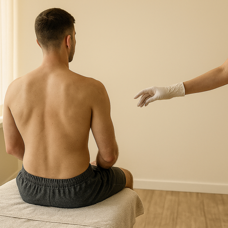 homme torse nu de dos, peau lisse, lumière beige naturelle, séance d’épilation laser à Aix-en-Provence