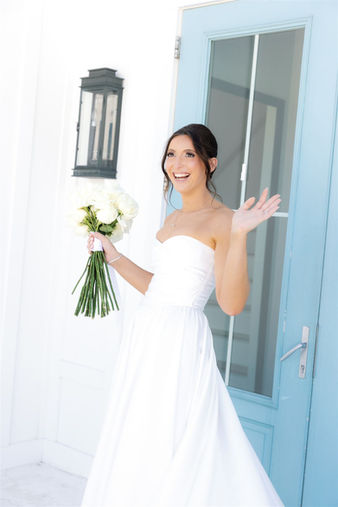 Full glam glowy bridal makeup for Italian bride at Belle Mer in Newport