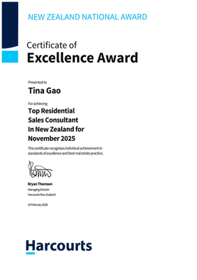 No. 1 Residential Sales Consultant in New Zealand for November 2025