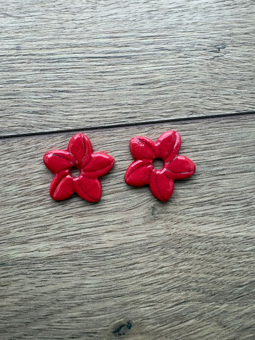 Miniature : Pampilles fleur de tiaré (fimo)
