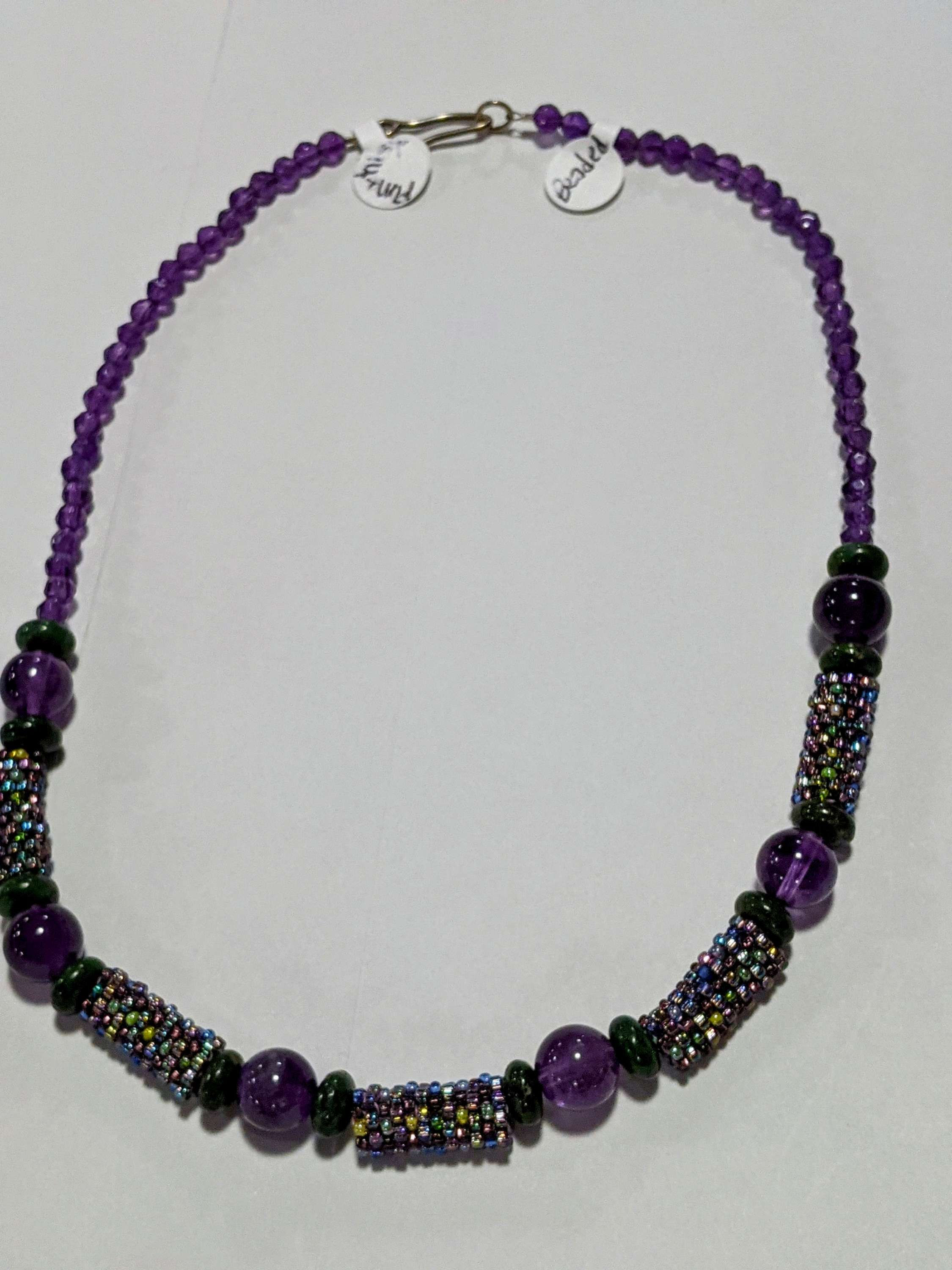 Stunning AAA Amethyst, Malachite, and beaded beads.