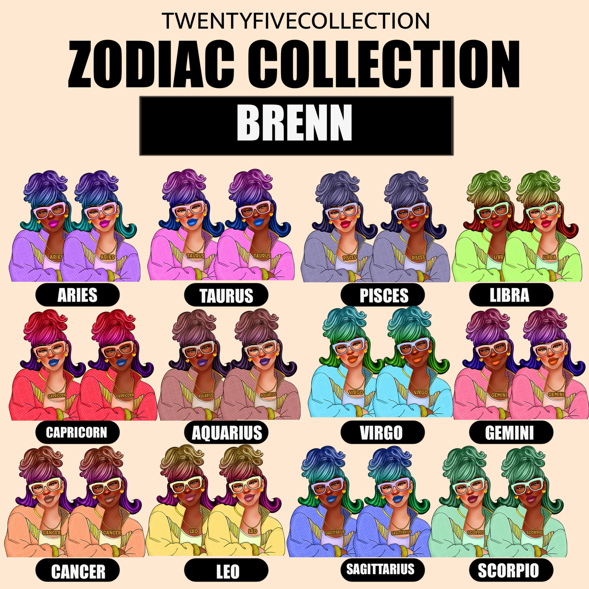 Brenn Zodiac Stickers