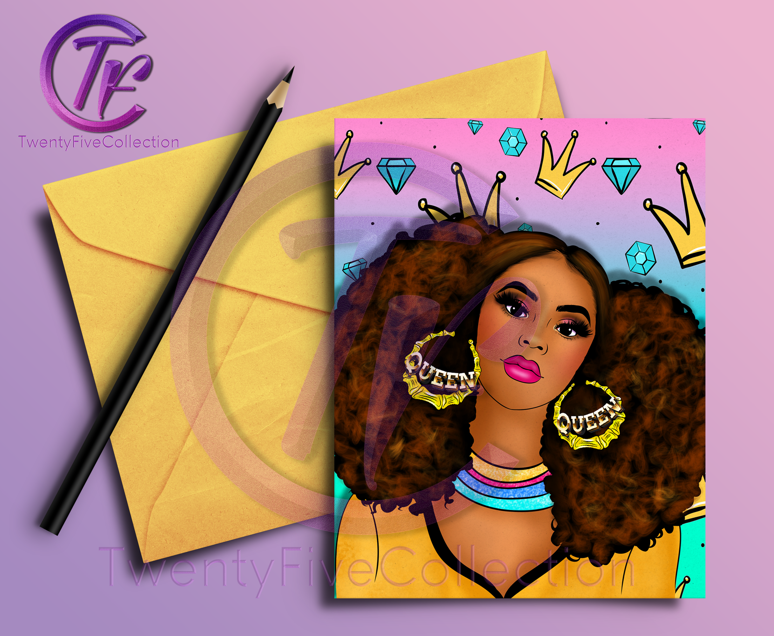 Afro Puff Queen Card