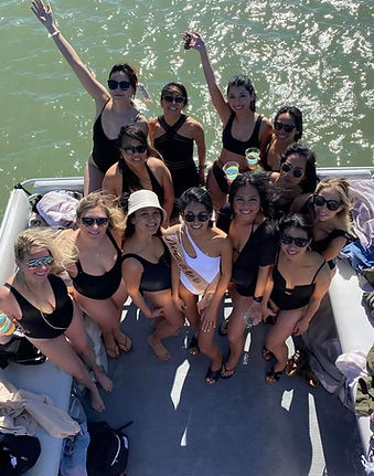 Bachelorette party on Mad Beach Party Charter pontoon rental