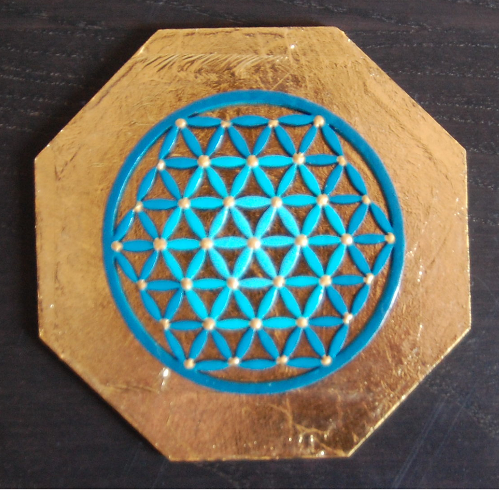 Miniatura: Porta Copos ou Mini Quadrinhos Fundo Folha de Ouro