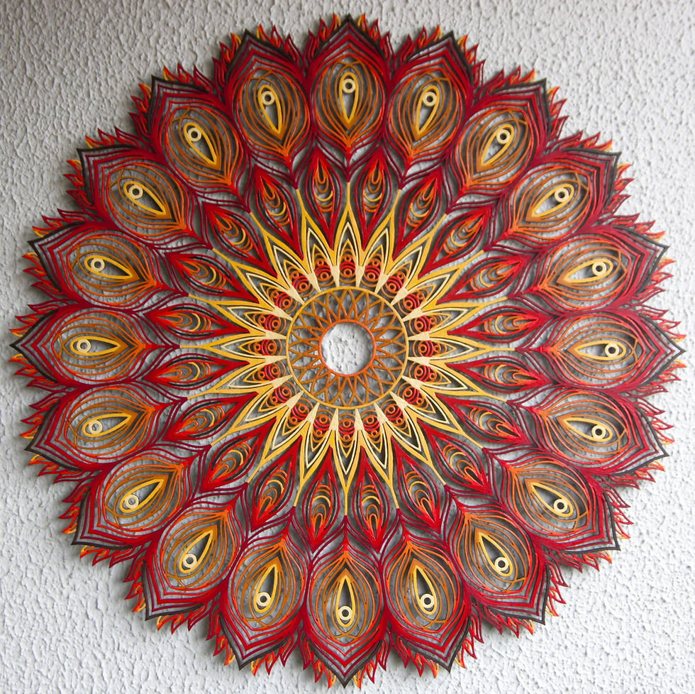 Miniatura: Mandala Dupla Face Aves do Poder ( Pavão/Fênix )