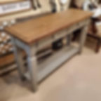 GRAY & WALNUT CONSOLE TABLE $399