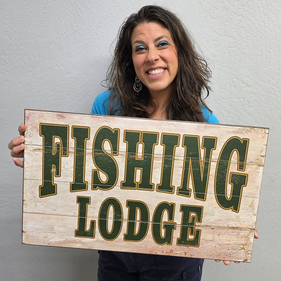 WOODEN FISHING LODGE SIGN $99