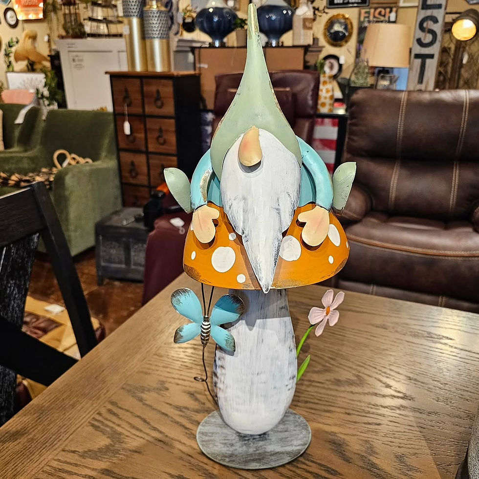 METAL GNOME ON MUSHROOM $99