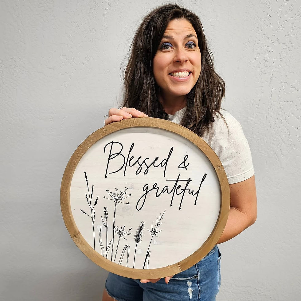 WOODEN "BLESSED & GRATEFUL" SIGN $29