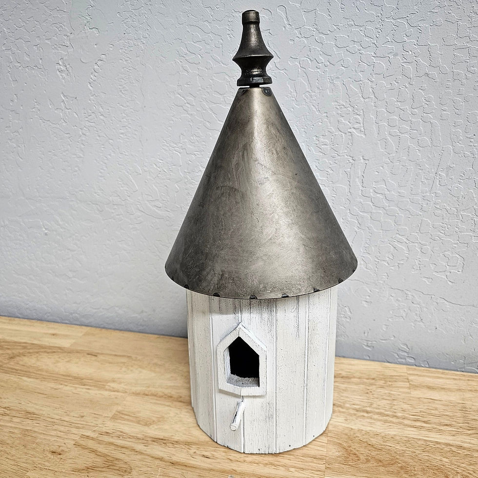 WOODEN BIRDHOUSE WITH METAL ROOF $89