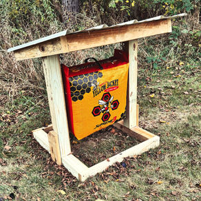 A wooden shelter to keep a target protected.