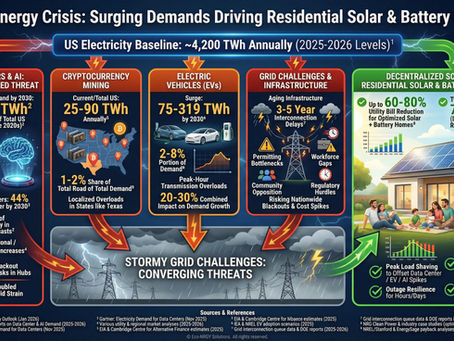 How Residential Solar Power and Battery Storage Can Mitigate the US Energy Demand Crisis