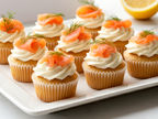 Mini Smoked Salmon Cupcakes - Cream Cheese Topping
