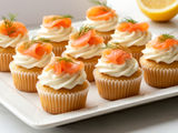 Mini Smoked Salmon Cupcakes - Cream Cheese Topping