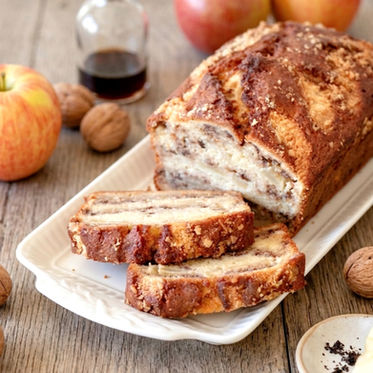 Simple Apple Walnut Vanilla Loaf Cake