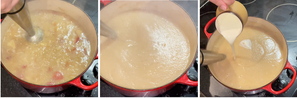 Parsnip and Apple Cream Soup is a beautifully warming and velvety soup, perfect for colder days! The sweetness of parsnips pairs wonderfully with the tartness of apples, and the hint of nutmeg adds a cozy, aromatic touch.