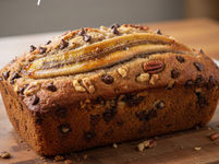 Banana Bread cu Migdale si Banana Caramelizata 