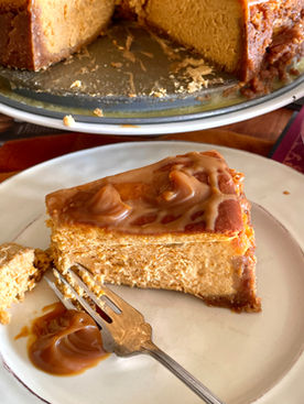 Pumpkin Caramel Ginger Baked Cheesecake 
