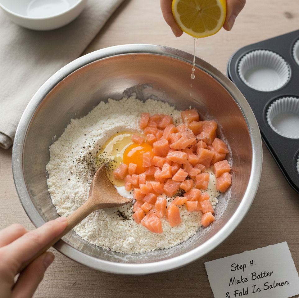 Savurează aceste Mini Cupcakes cu Somon Afumat – gustări sărate, pufoase și delicate, cu cremă de brânză și ierburi proaspete. Perfecte pentru brunch, aperitive festive sau întâlniri cu prietenii.”