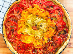 Mediterranean Tomato Tart - Heirloom Tomato Tapenade Tart