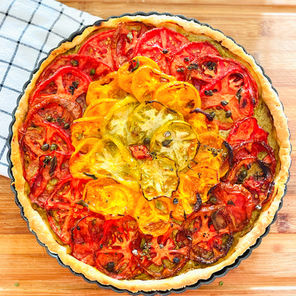 Mediterranean Tomato Tart - Heirloom Tomato Tapenade Tart