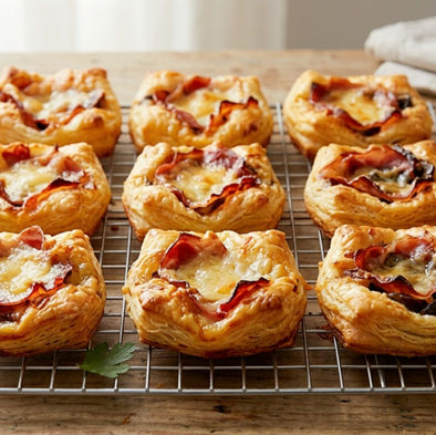 Pateuri cu Prosciutto, Ciuperci si sos Bechamel