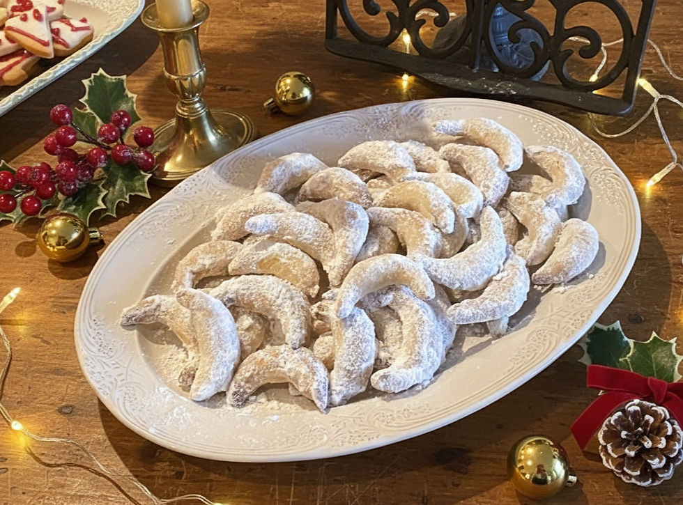Classic Austrian Vanillekipferl: tender, buttery almond crescents infused with real vanilla and dusted in a sweet, fragrant vanilla sugar coating. Delicate, melt-in-your-mouth, and perfect for Christmas baking or gifting