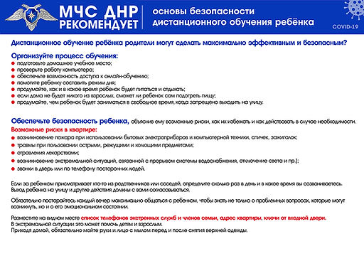 МЧС_памятки COVID-19 дистанционное обуче