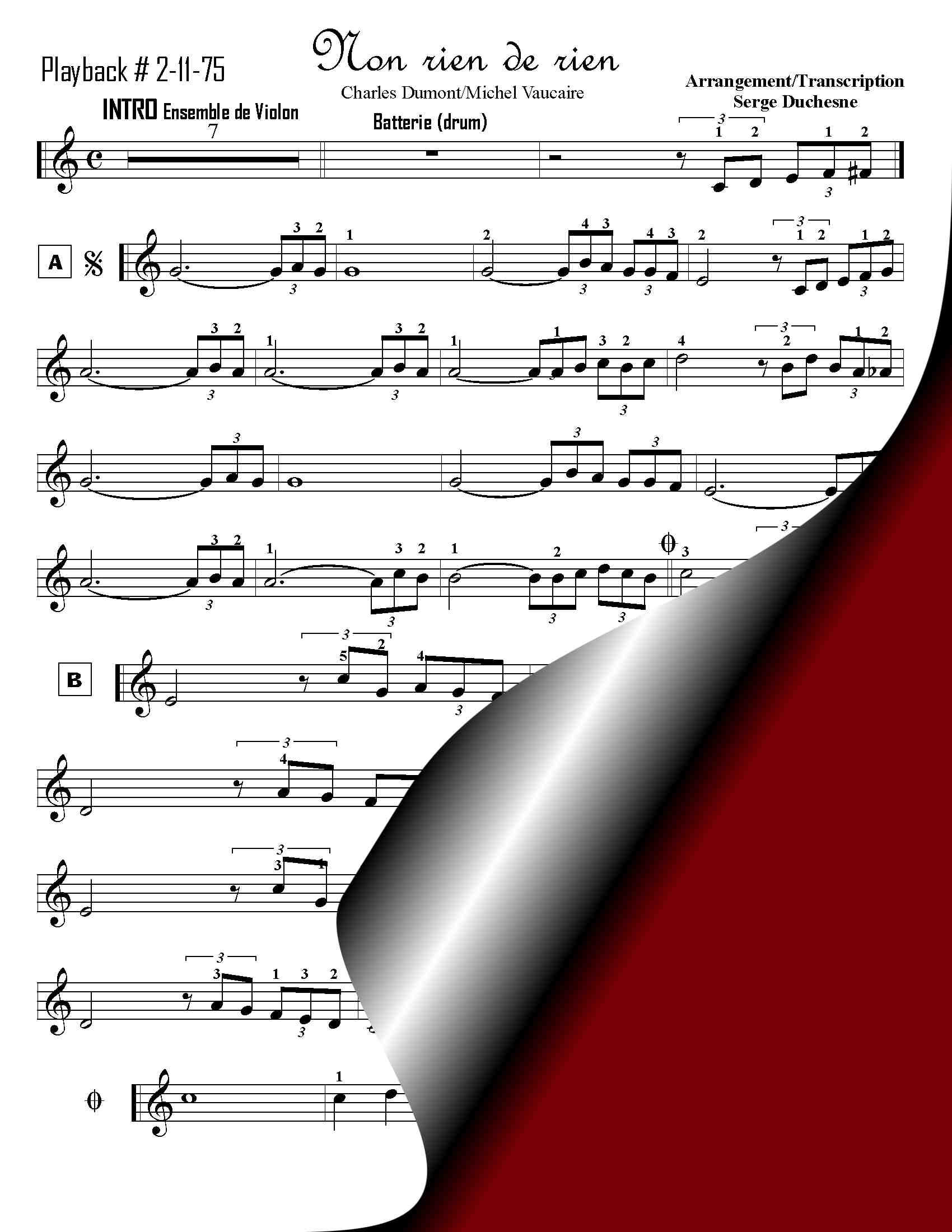 Non rien de rien (+Playback) à l'accordéon Serge Duchesne