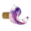 Thumbnail: Cleo2 bird hook in shades of purple and pink, lovingly sculpted hot glass with brass fitting, left view