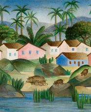 Tarsila do Amaral. Fazenda com Sete Porquinhos. 1943.