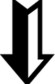 Black and White Down Arrow