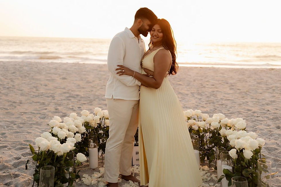wedding proposal on the beach