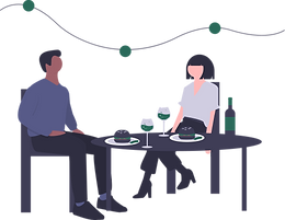 Image of couple having dinner