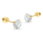 14K Gold Classic 4mm Zirconia earring