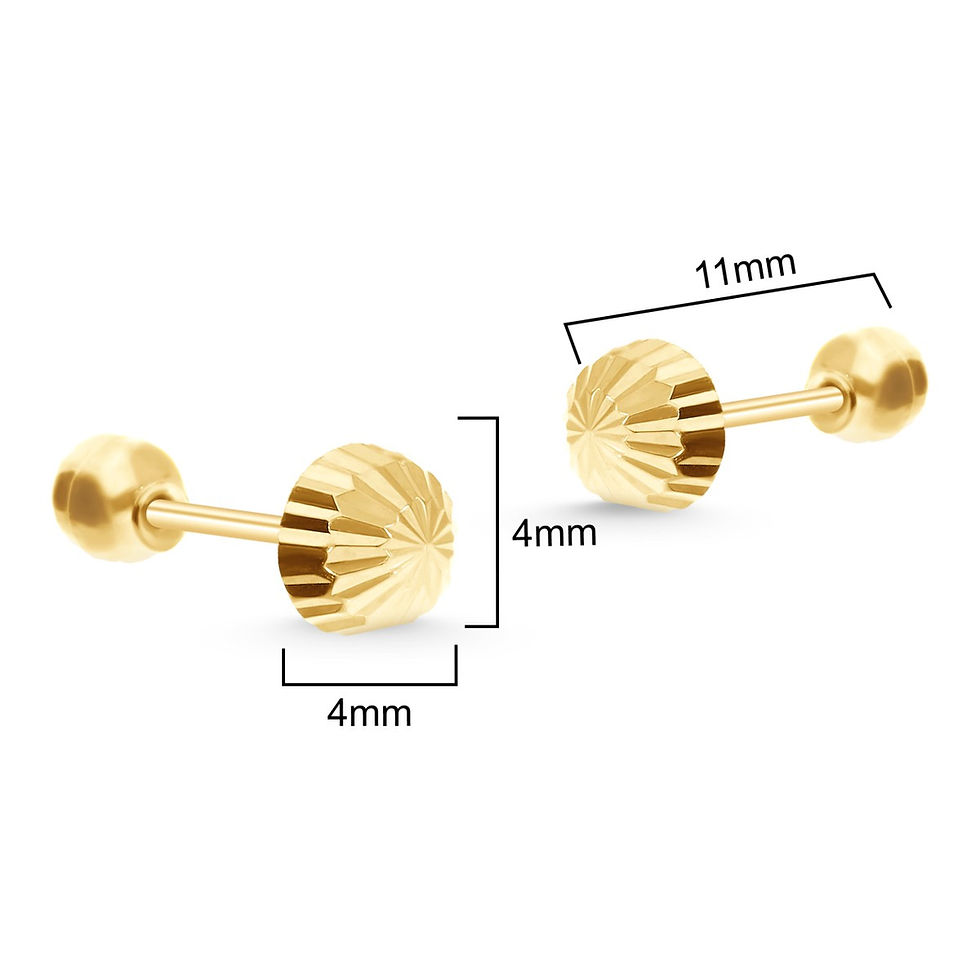 Thumbnail: 14K Gold Dazzling little Mushroom earrings