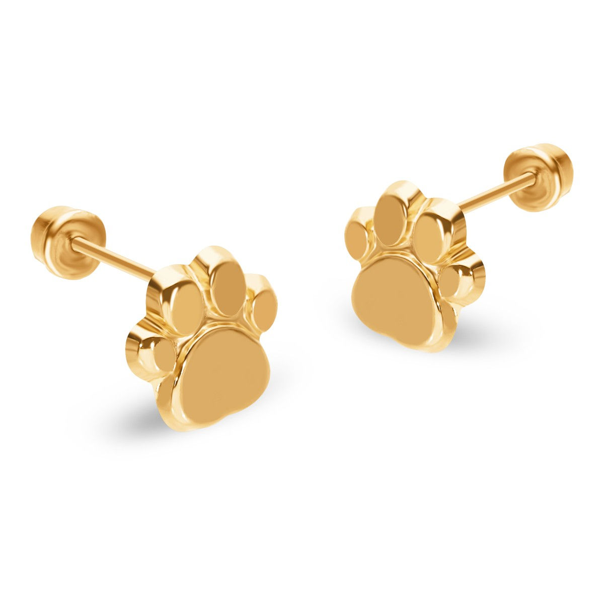 14K Gold My Puppy Paw earrings