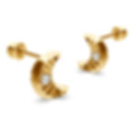 14K Gold Half Moon earrings