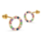 14K Gold Rainbow Circle of love earrings