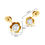 Thumbnail: 14K Gold Daisy flower zirconia earrings