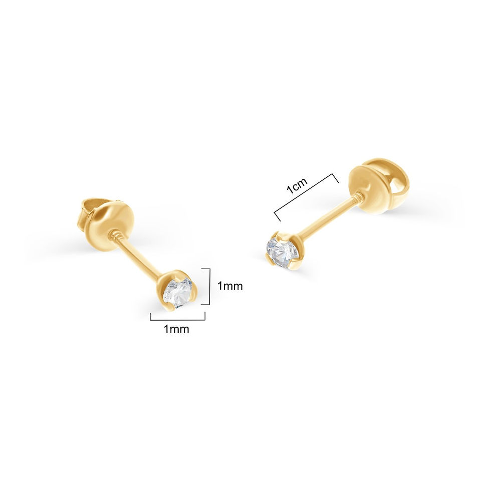 Thumbnail: 14K Gold My first Diamond earrings