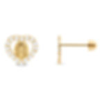 14K Gold heart shaped Guadalupe earrings