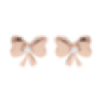 Rose color bow earings
