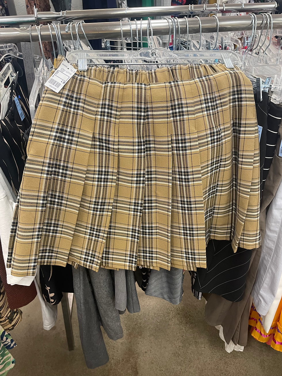 This pleated plaid skirt brings all the necessary preppy schoolgirl vibes.