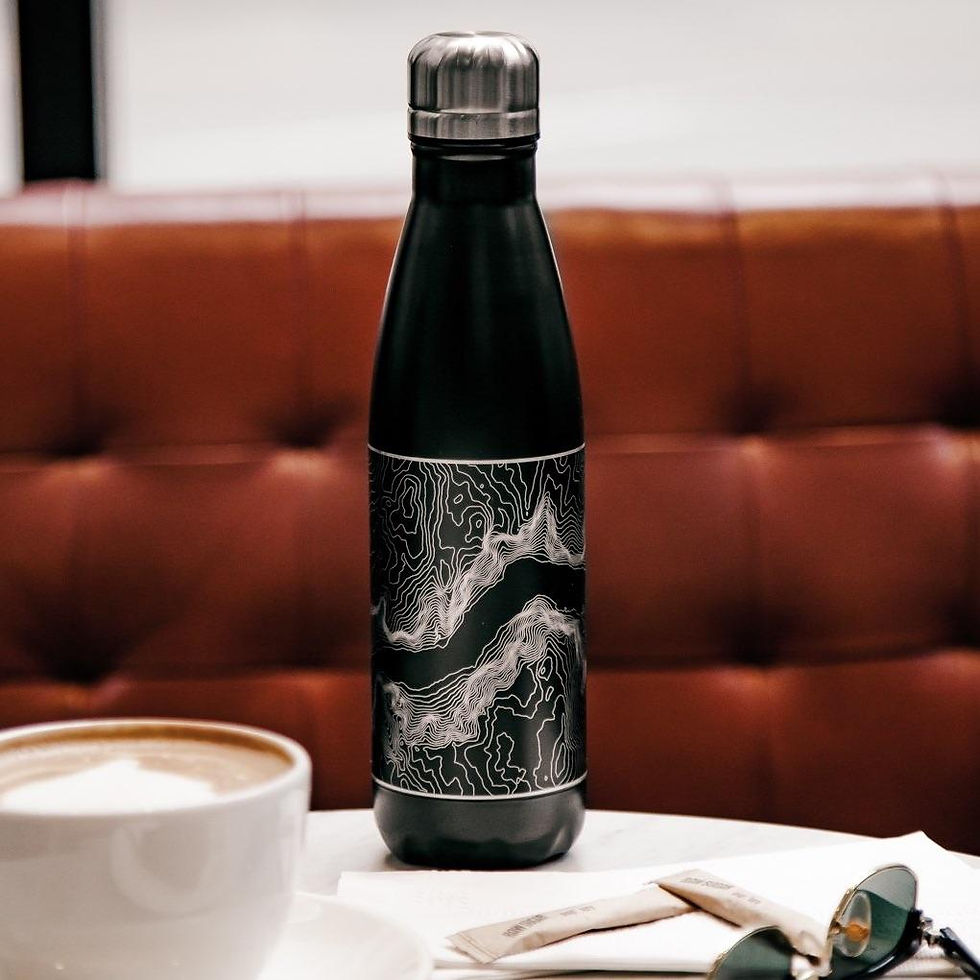 Thumbnail: Austin - Texas Map Insulated Bottle in Matte Black