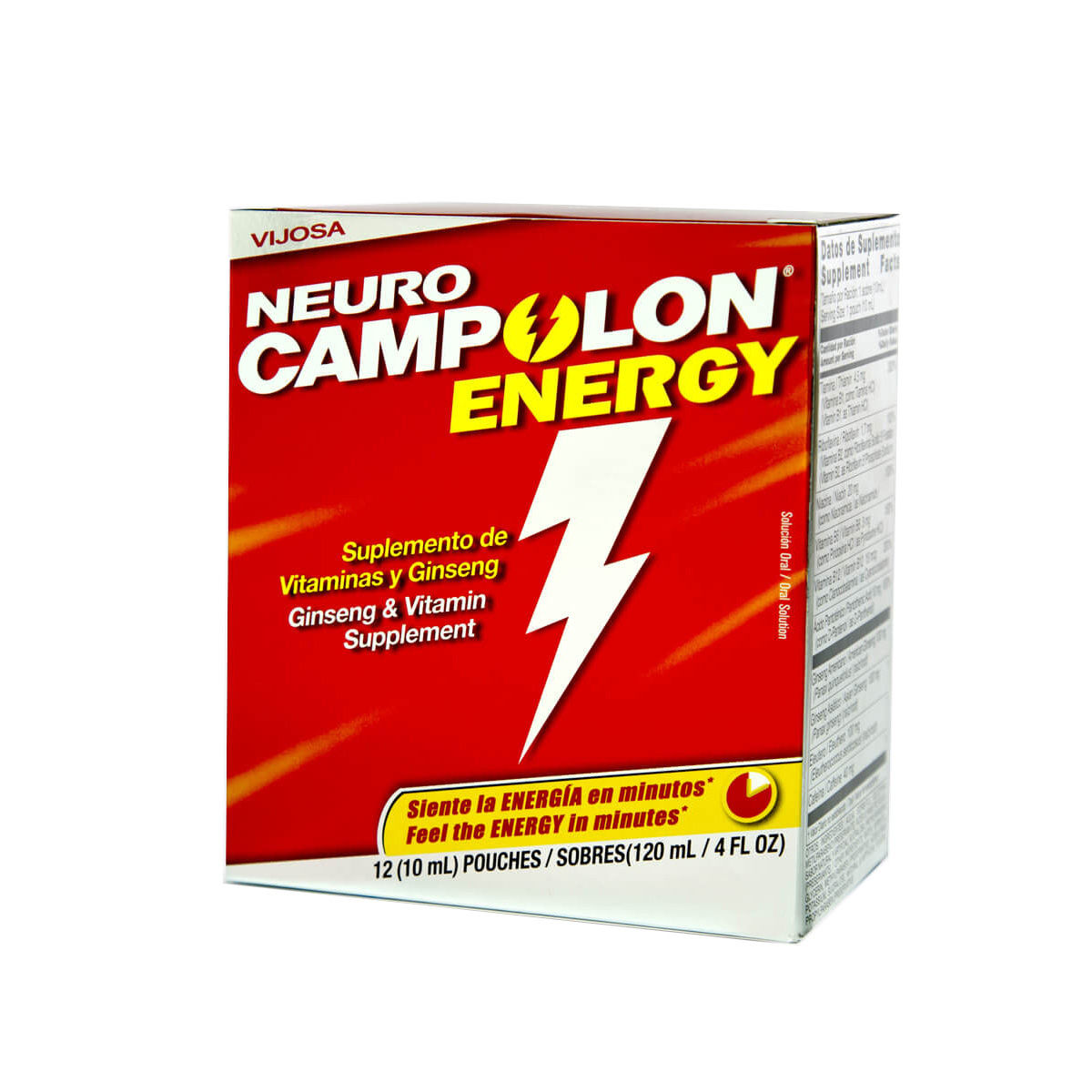 New Neuro Campolon Energy x 12 Pouches with Ginseng and Vitamins
