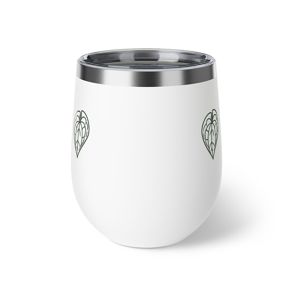 Thumbnail: Rainier Roots Nursery logo cup 12oz insulated tumbler | white copper vacuum