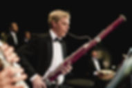 Musician at orchestra performance