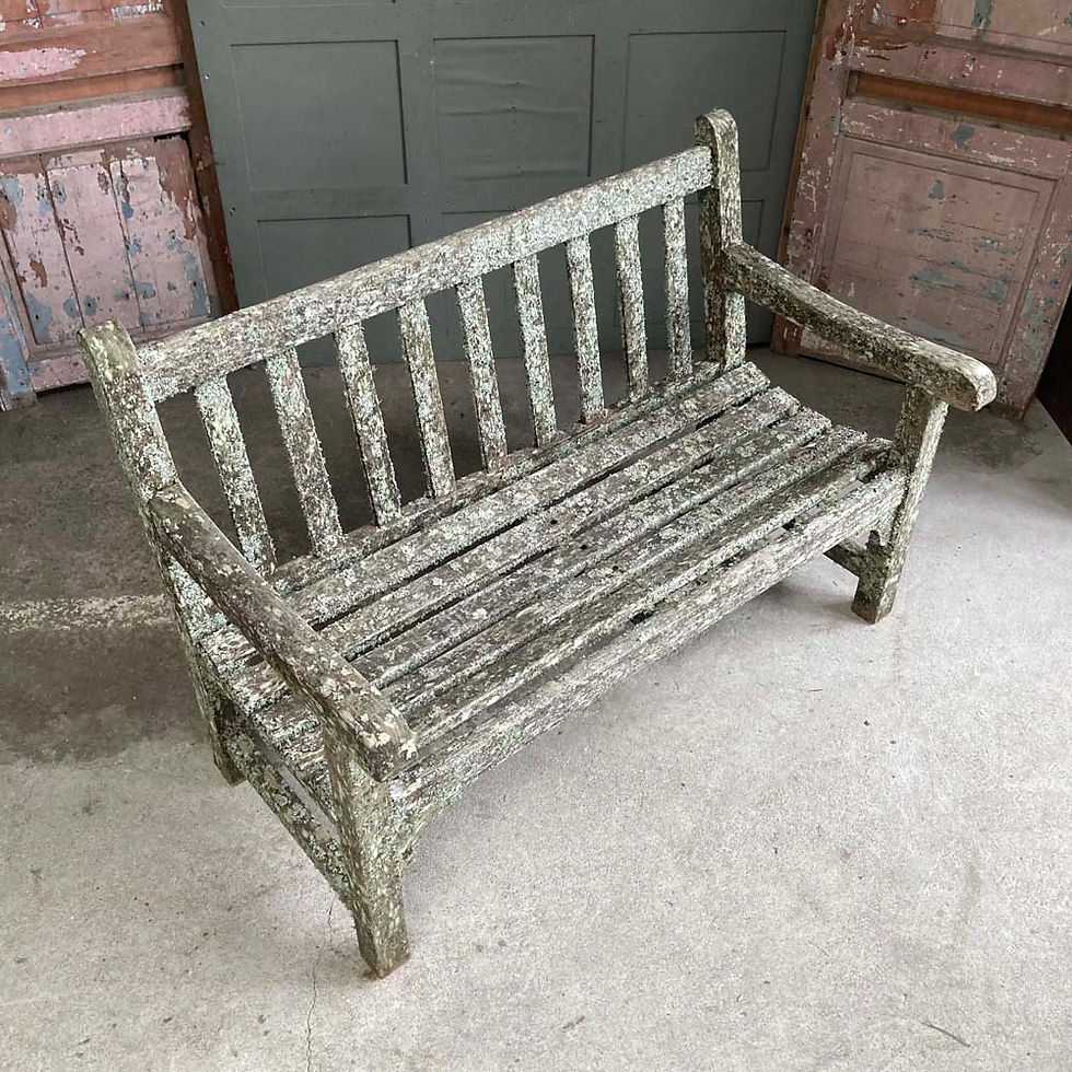 Thumbnail: SOLD - Weathered teak garden bench